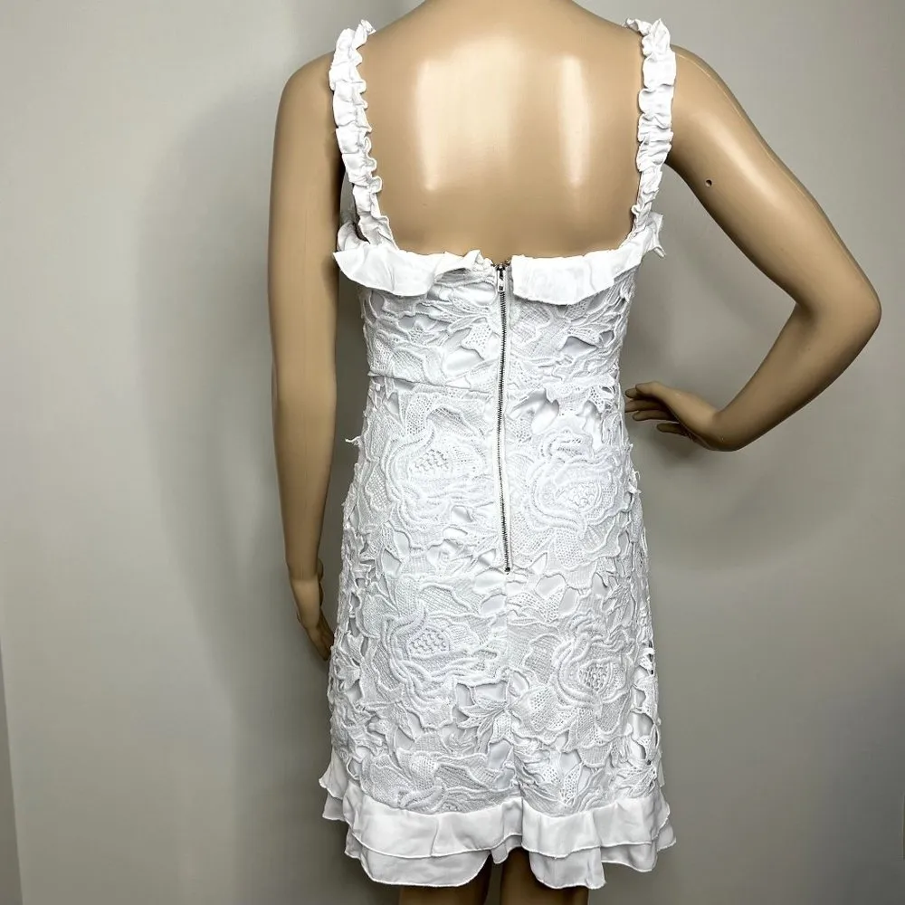 Lulus Deep In Love White Ruffled Lace Dress - Image 3