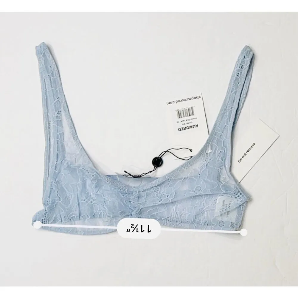 Rumored Smitten LACE Bra Powder Blue XS Sexy Danty Delicate Lingerie French NWT - Image 3