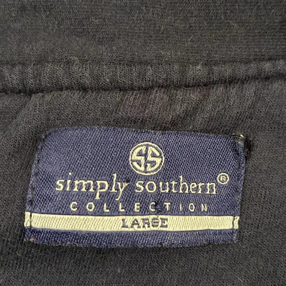 Simply Southern navy Quarter zip sweatshirt with contrast wave print shoulder L - Image 13