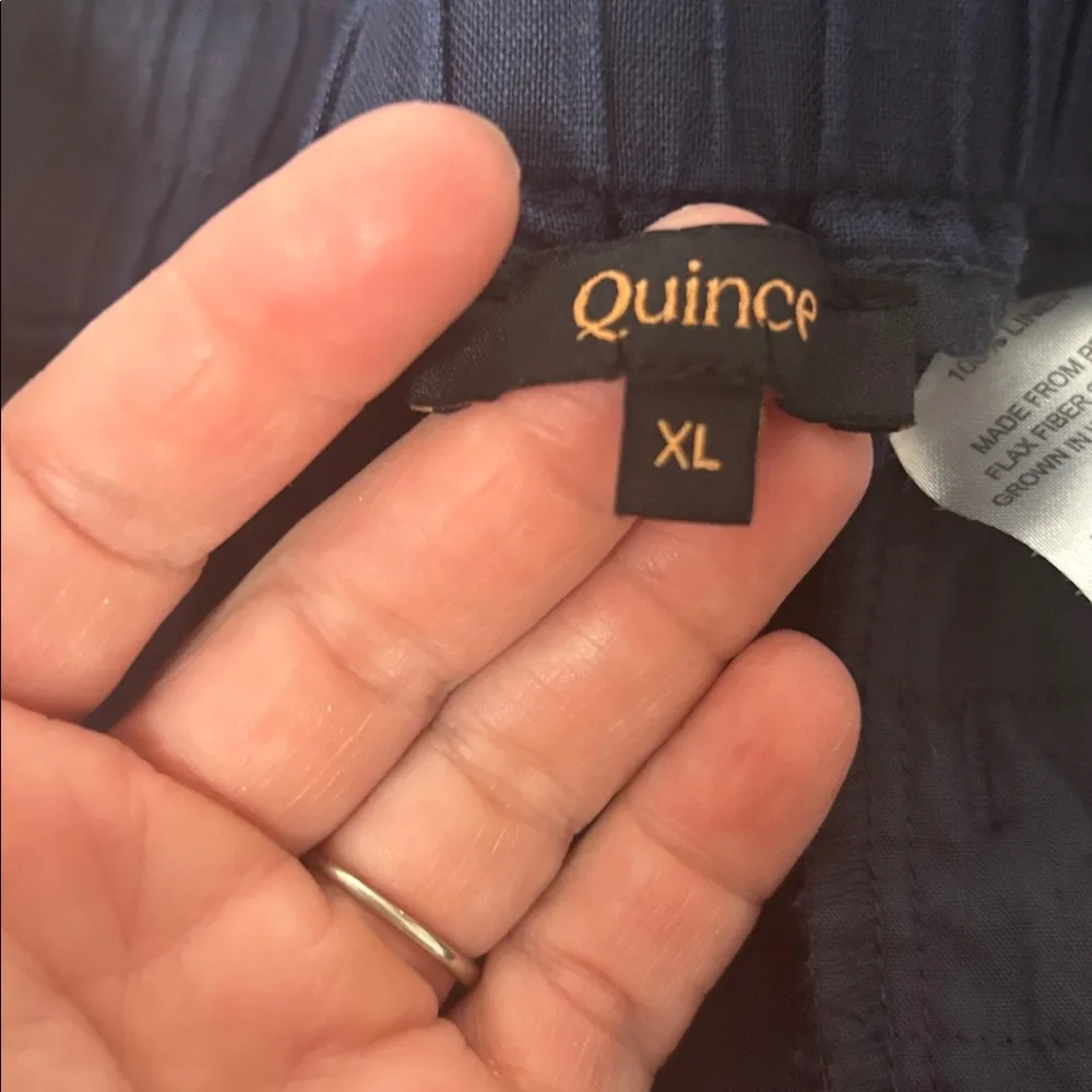 Quince Navy 100% European Linen Wide Leg Pants XL size 16 - Image 7