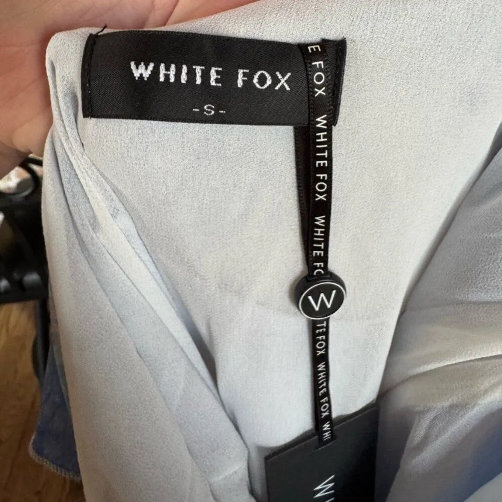 NWT White Fox End of Road Maxi Dress S Blue Frill Ruffle Edge Wedding Guest - Image 12