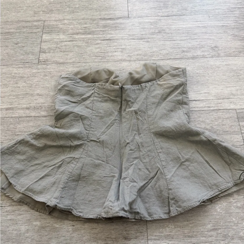 Zara strapless top in a linen blend - Image 2