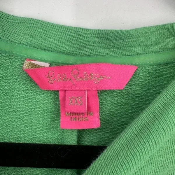 Lilly Pulitzer Kelly Green LS Jasona Eyelet Dress‎ Size XXS Cotton Mini Dress - Image 4