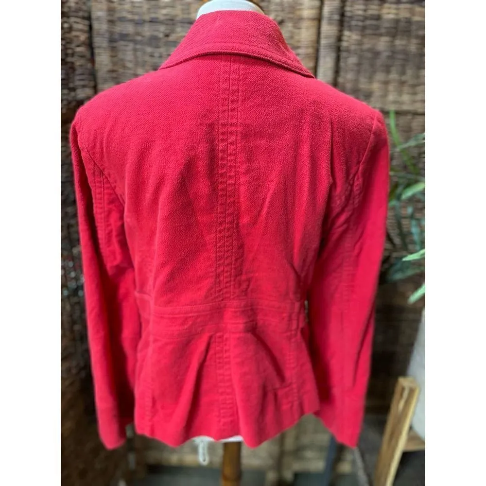 The Loft Double Button Breasted Jacket/Blazer Long Sleeve Red L Red Size L - Image 10