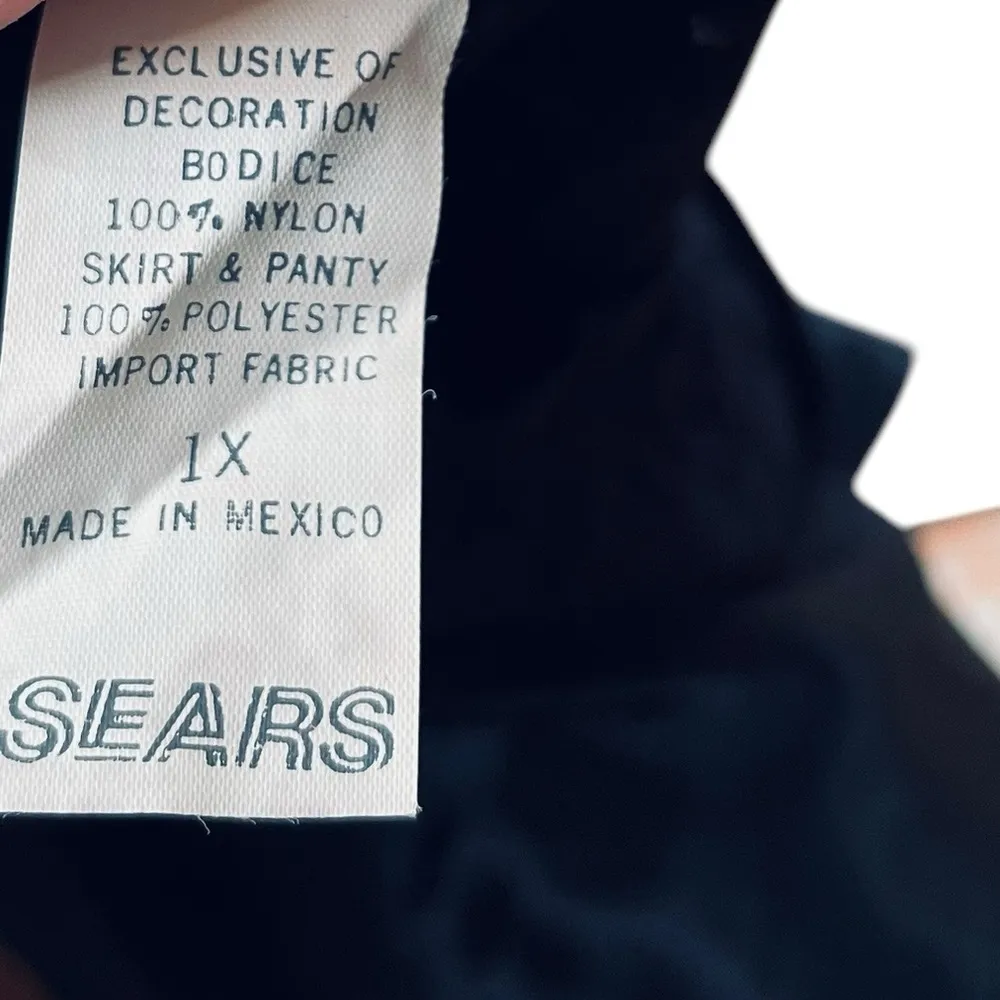 Inner Most Vintage 90s Black Goth Witchy Lace Beaded Lingerie Mini Slip Dress Size 1X - Image 5