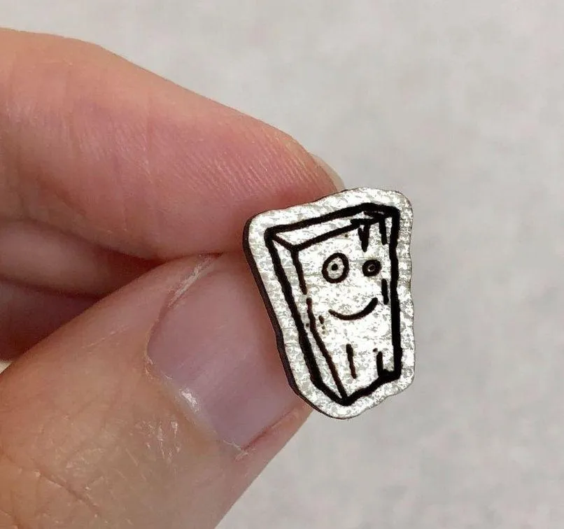 Ed, Edd, and Eddy Plank Wood Stud Earrings - Image 4