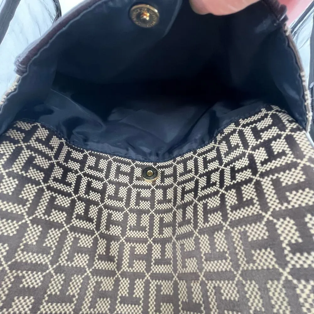 Tommy Hilfiger Brown Monogram Backpack Authentic - Image 10