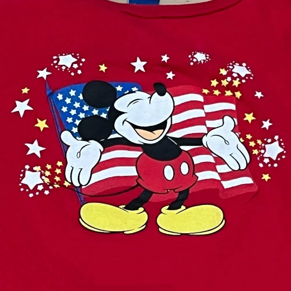 Vintage Disney American Original Mickey Flag Top Shirt Women’s 1XL - Image 2