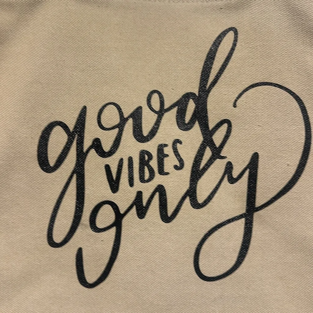 NWOT Good Vibes Only Tan Tote Bag - Image 2