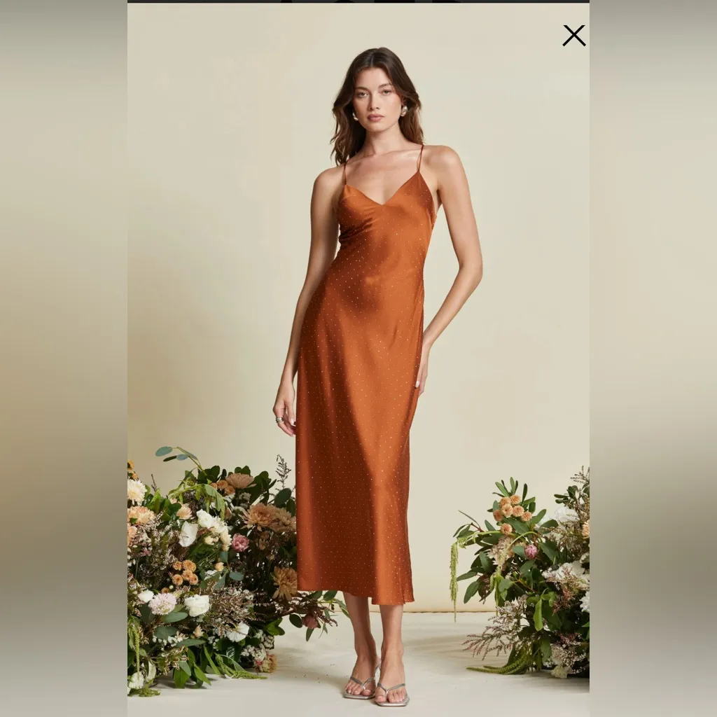 NEW ASTR Bonney Rhinestone Maxi‎ Slip Dress Size XS Revolve - Image 3