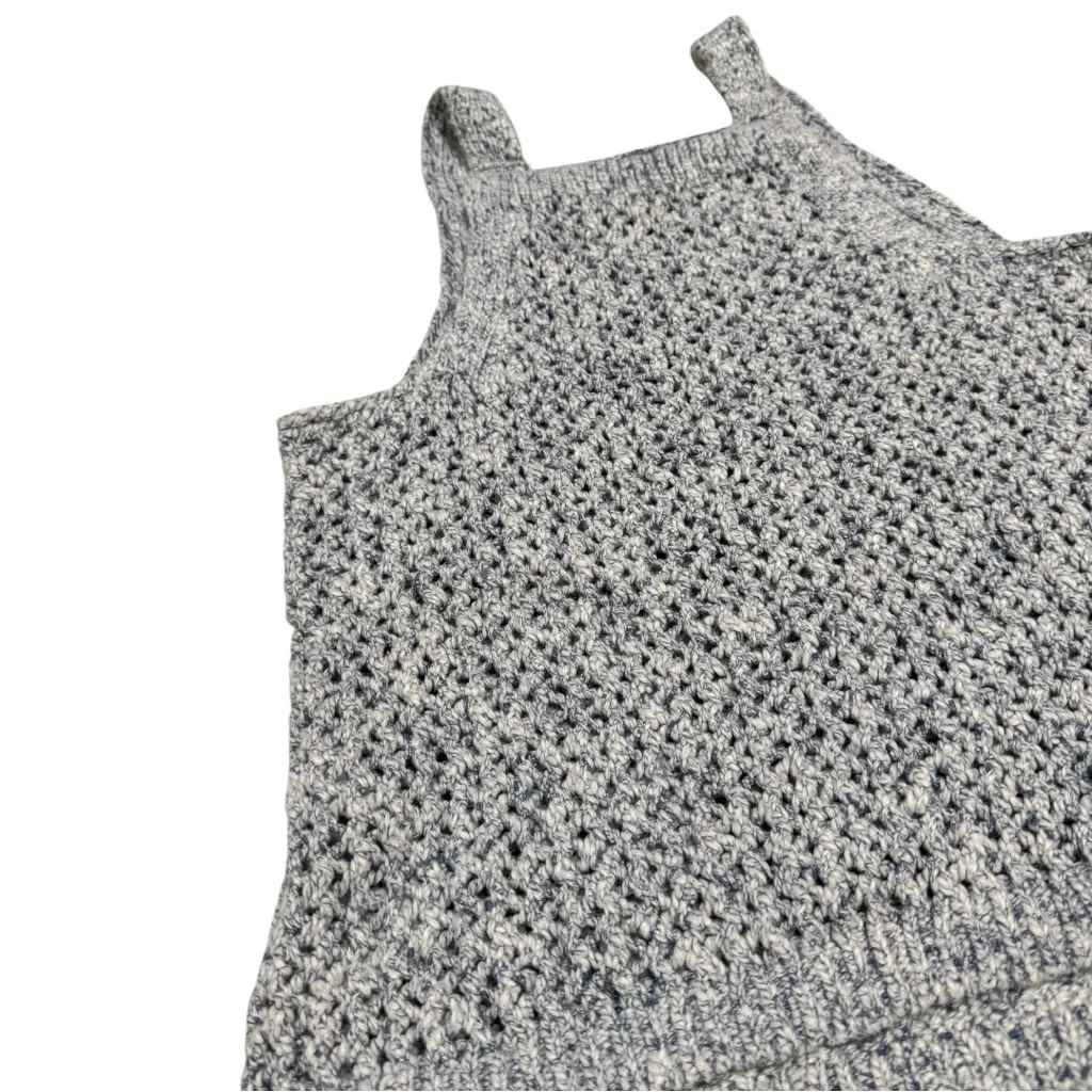 Abercrombie & Fitch Dusty Blue/Gray High Neck Knit Tank Top - Image 4