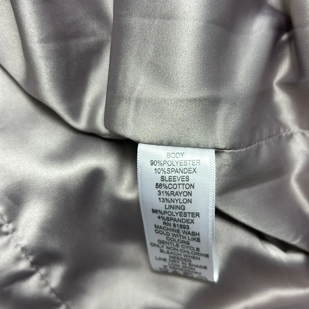 H by Halston gray faux suede knit sleeve jacket Size 16 - Image 13