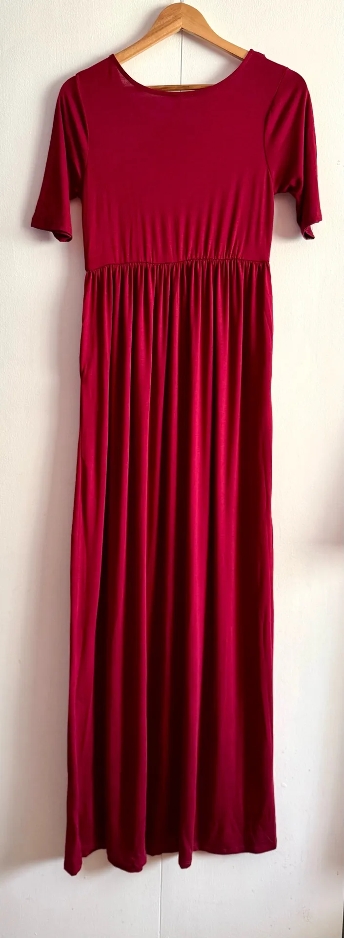 Red Maxi Dress, Medium - Image 2