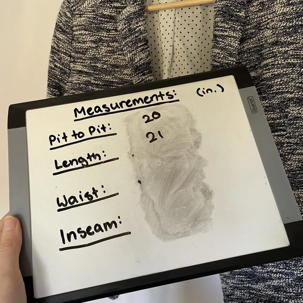 Ann Taylor Womens Tweed Knit Blazer Jacket Size 6 Black & White Polka Dot Lining - Image 8