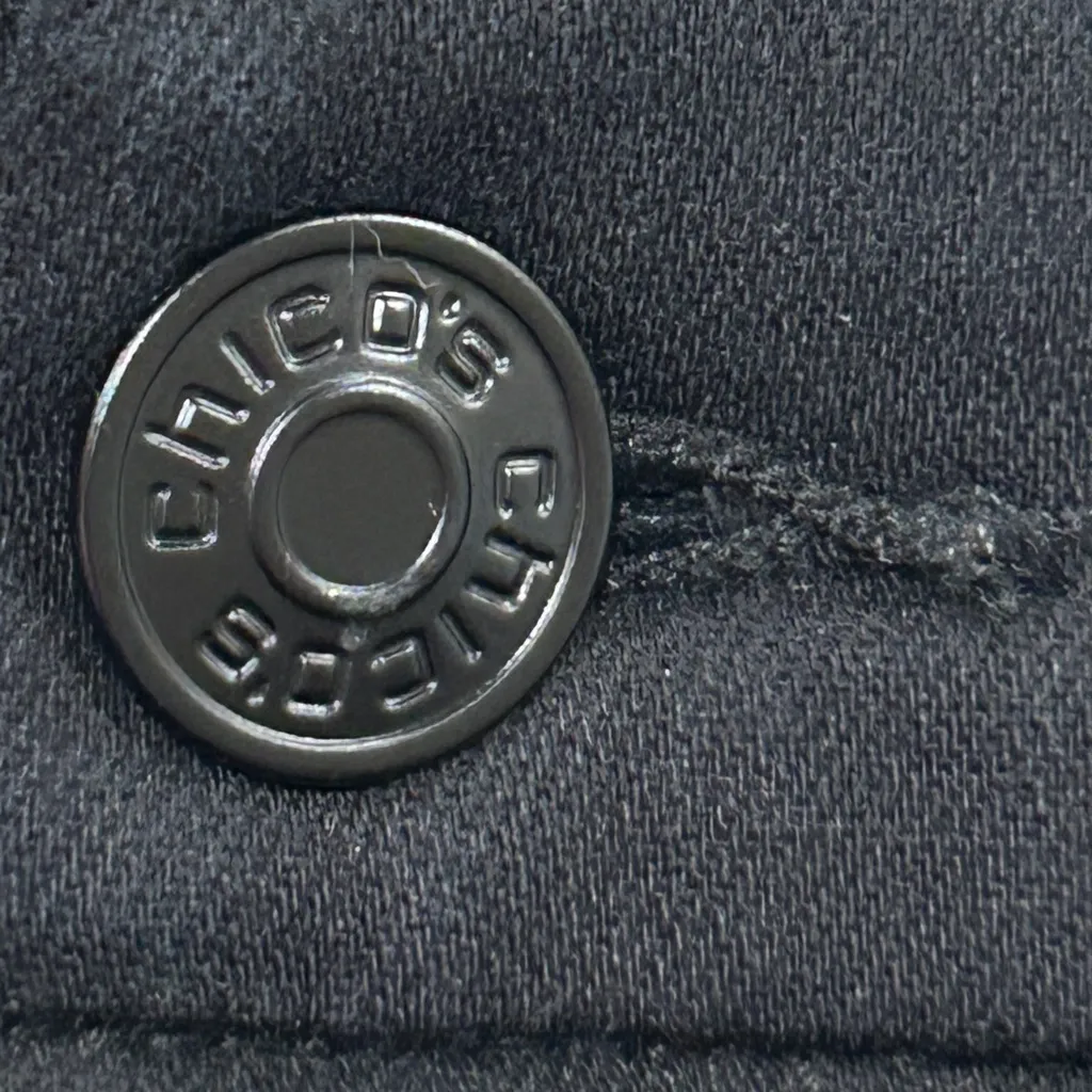 Chicos So Slimming Girlfriend Slim Leg Ankle Jeans Embellished Black 2.5R - Image 7