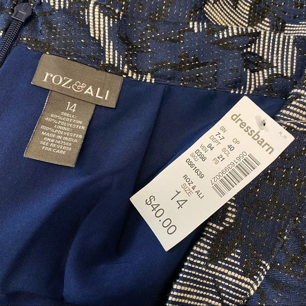 New| $40| Blue Black Pleated Skirt Sz 14 - Image 6