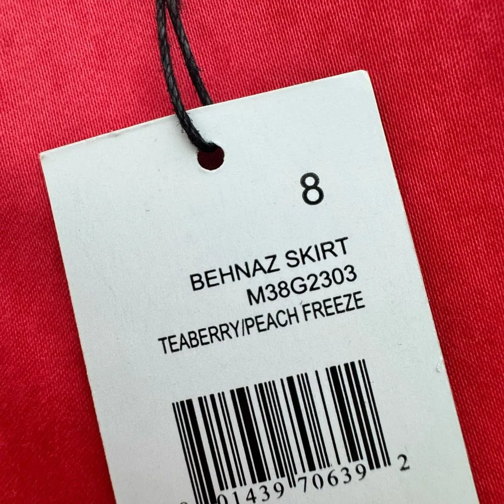 NWT Tahari Behnaz Skirt Teaberry Peach Freeze Orange Size 8 - Image 3