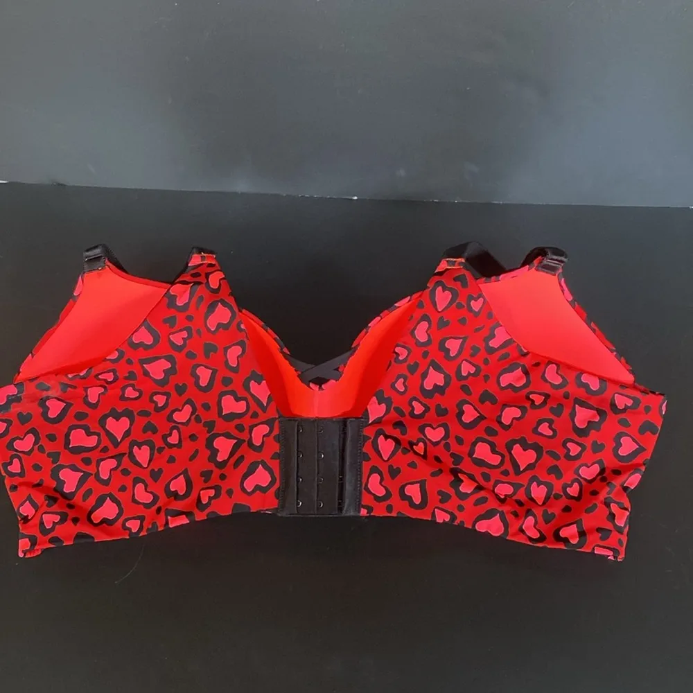 Torrid 46D Dream Wire Free Push Up Romantic Hearts Bra Black Red NWOT Aug 2024 - Image 5
