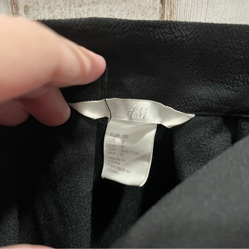 H&M Black A Line Pleated Midi Skirt Full Capsule Classic Staple - Image 3