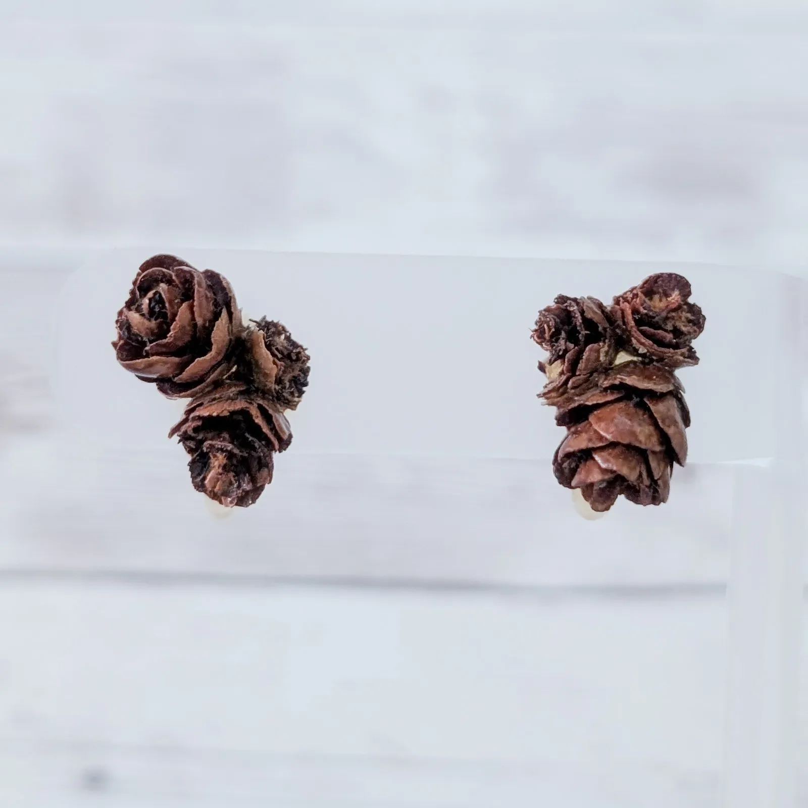Vintage Screw Back Earrings Brown Natural Vibes Boho - Image 10