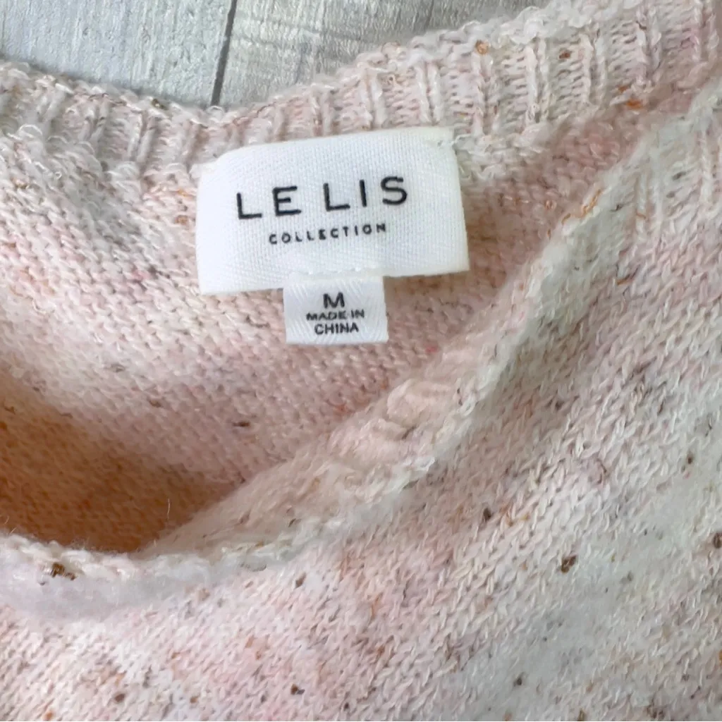 Le Lis Size Medium 1 Arm Cream Color Long Sleeve Sweater w/Cinch Bottom Tie - Image 6