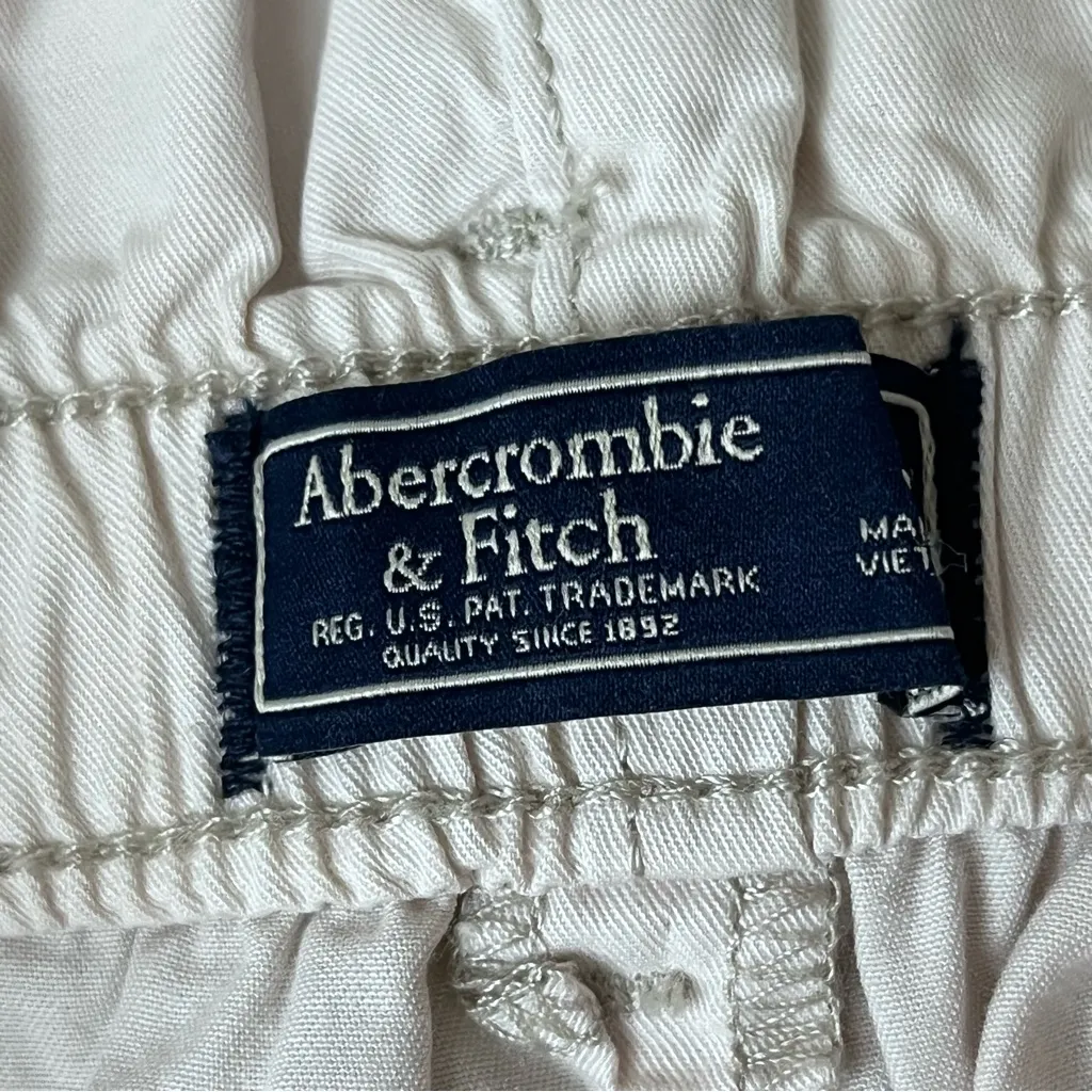 Abercrombie & Fitch Ivory Paperbag Waist Pants Women’s S High Rise Belted Preppy - Image 8