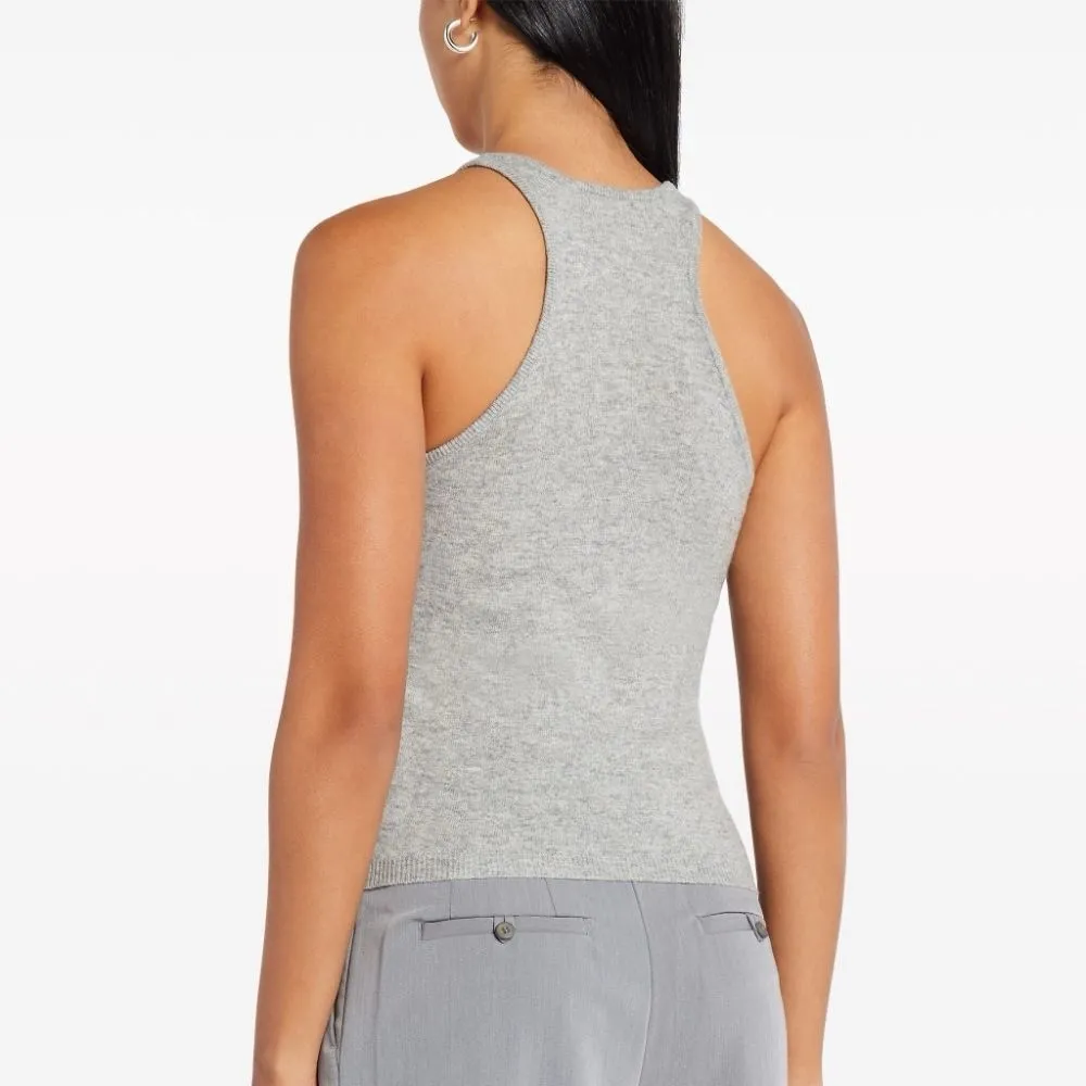 Staud Women’s Heather Gray Ayana Ribbed Knit Tank Top - Image 2
