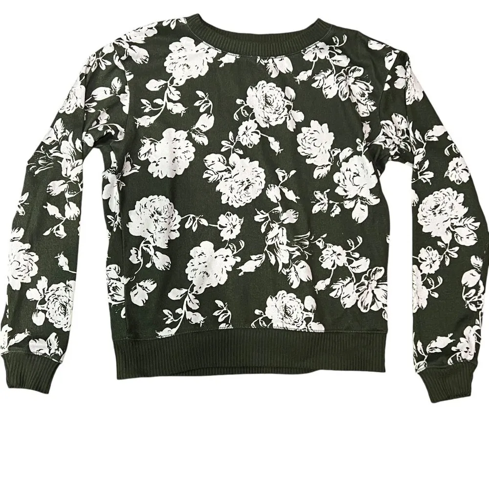 Honeydew Green Olive Floral Super Soft Hacci 2 Piece Set Pajamas Womens XSmall Size XS - Image 2