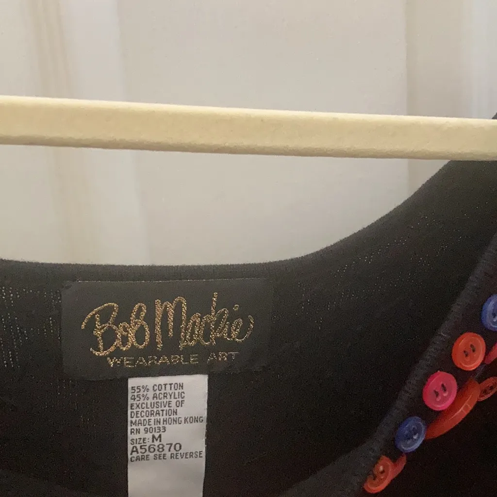 FINAL MARKDOWN Bob mackie wearable art embellished top medium - Image 4