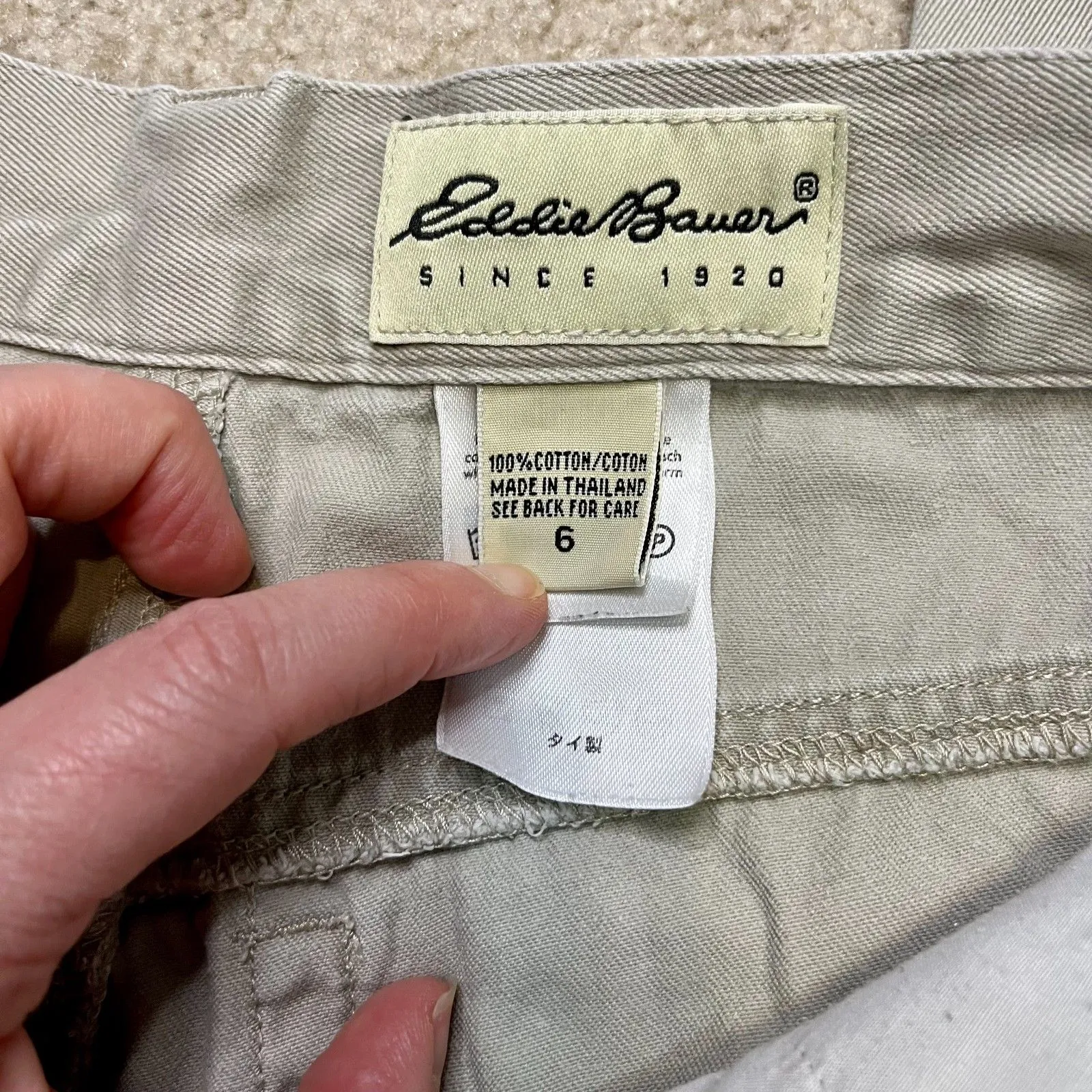 Eddie Bauer Jeans Pants Women's Size 6 Taupe Tan Tapered Ankle Slim Cotton - Image 8