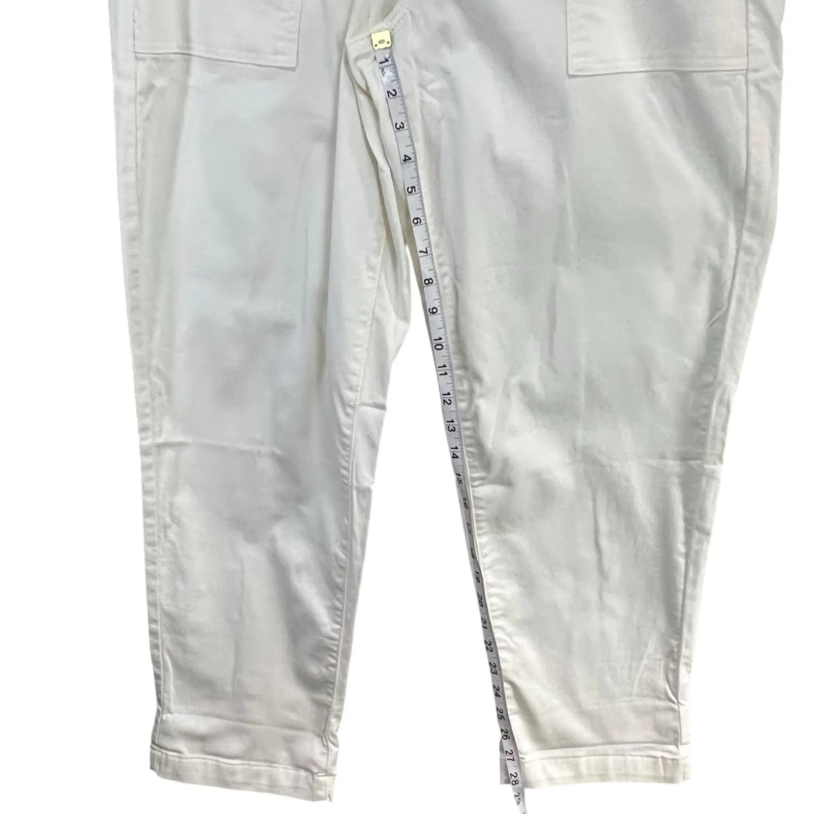 Style & Co Dobby Straight Leg Pants Womens L Cream Pull On Mid Rise Comfort New - Image 7