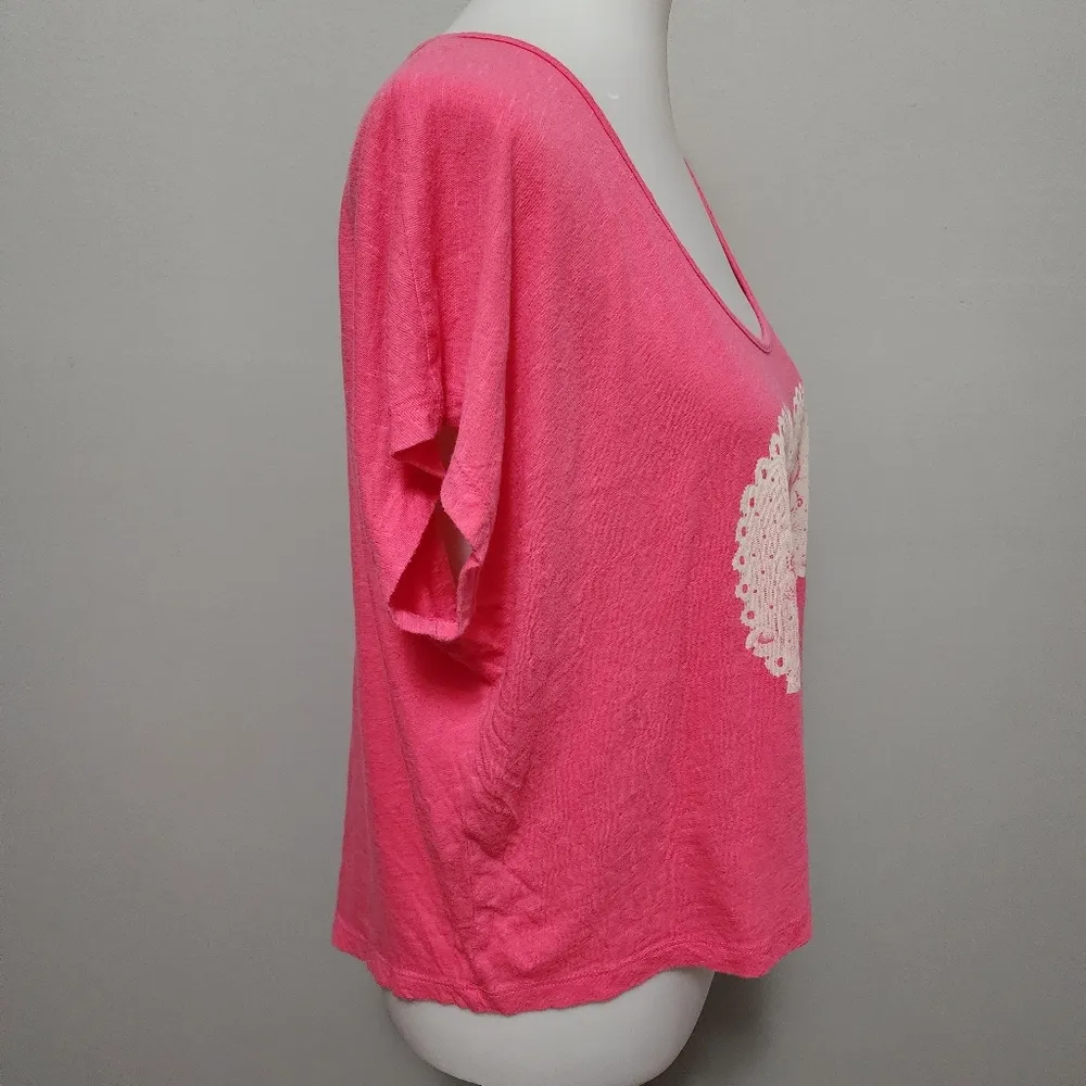 O'neill pink vintage heart combed cotton ringspun tee size xl - Image 2