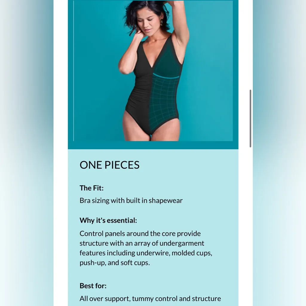 Coco Contours Reef Solitaire Bra Underwire One Piece Swimsuit Shaping Black 16 - Image 4