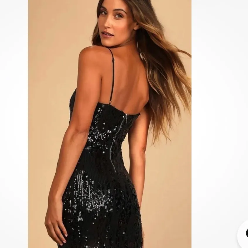 Lulus Bubbly Poppin’ Black Sequin Dress Small - Image 2