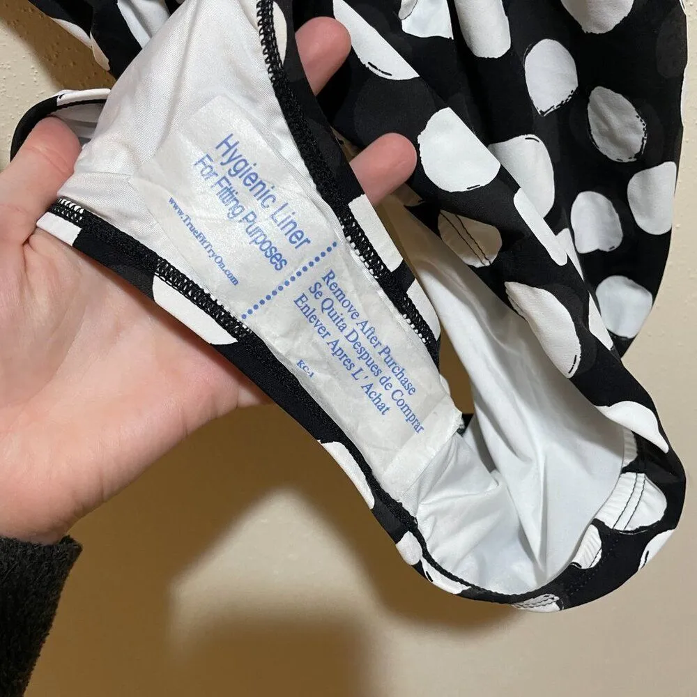 NEW La Blanca Size 6 Mod For Dot Polka Dot Ruffle One Piece Swimsuit Black White - Image 15