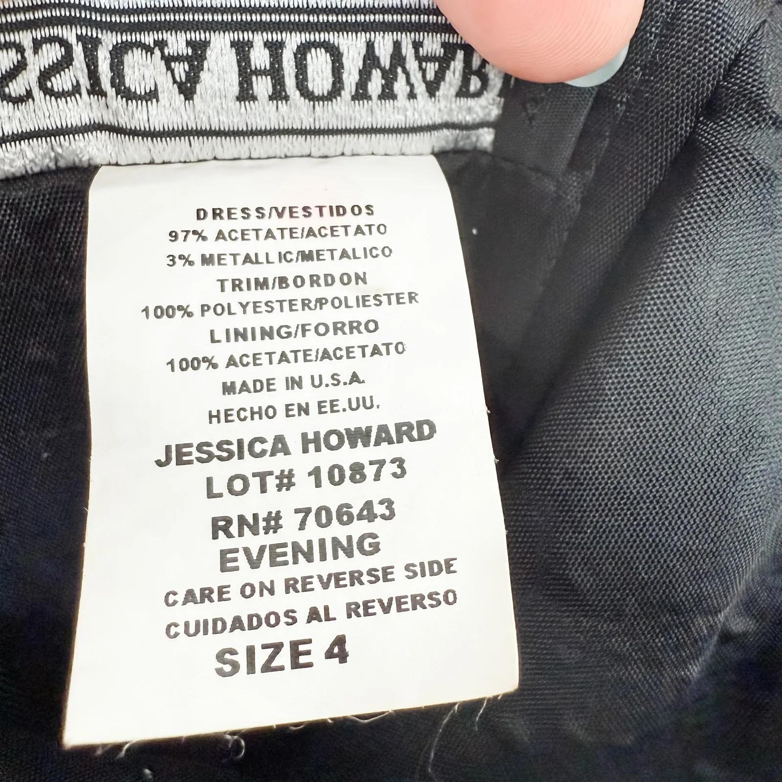 NWT Jessica Howard Evening Dress Black Red Floral Midi Size 4 Goth Romantic 90s - Image 6