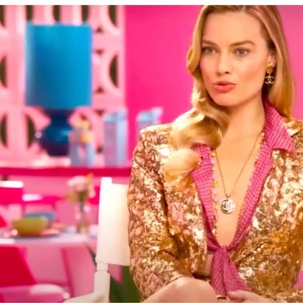 Barbie White Cropped Geaphic Beaded Hoodie Size M - Image 2