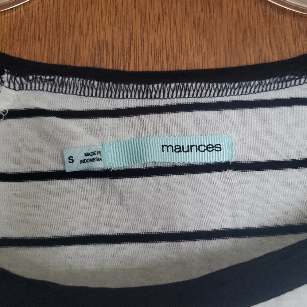 Maurices Black and white striped long sleeve t-shirt - Image 7