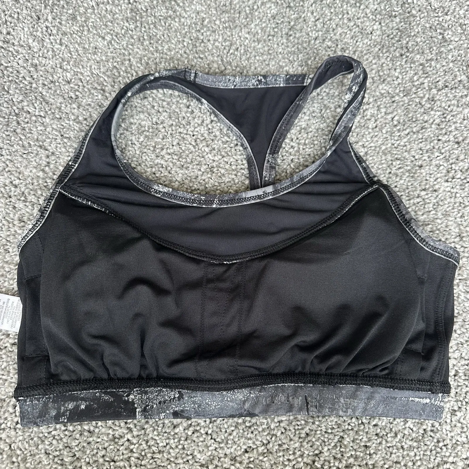 Reebok Small Black White Grey Racerback‎ Sports Bra - Image 5