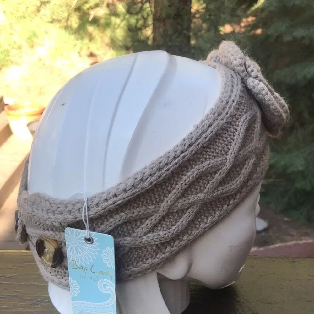 NEW Mudpie Floral Headband Tan Beige Adjustable - Image 3