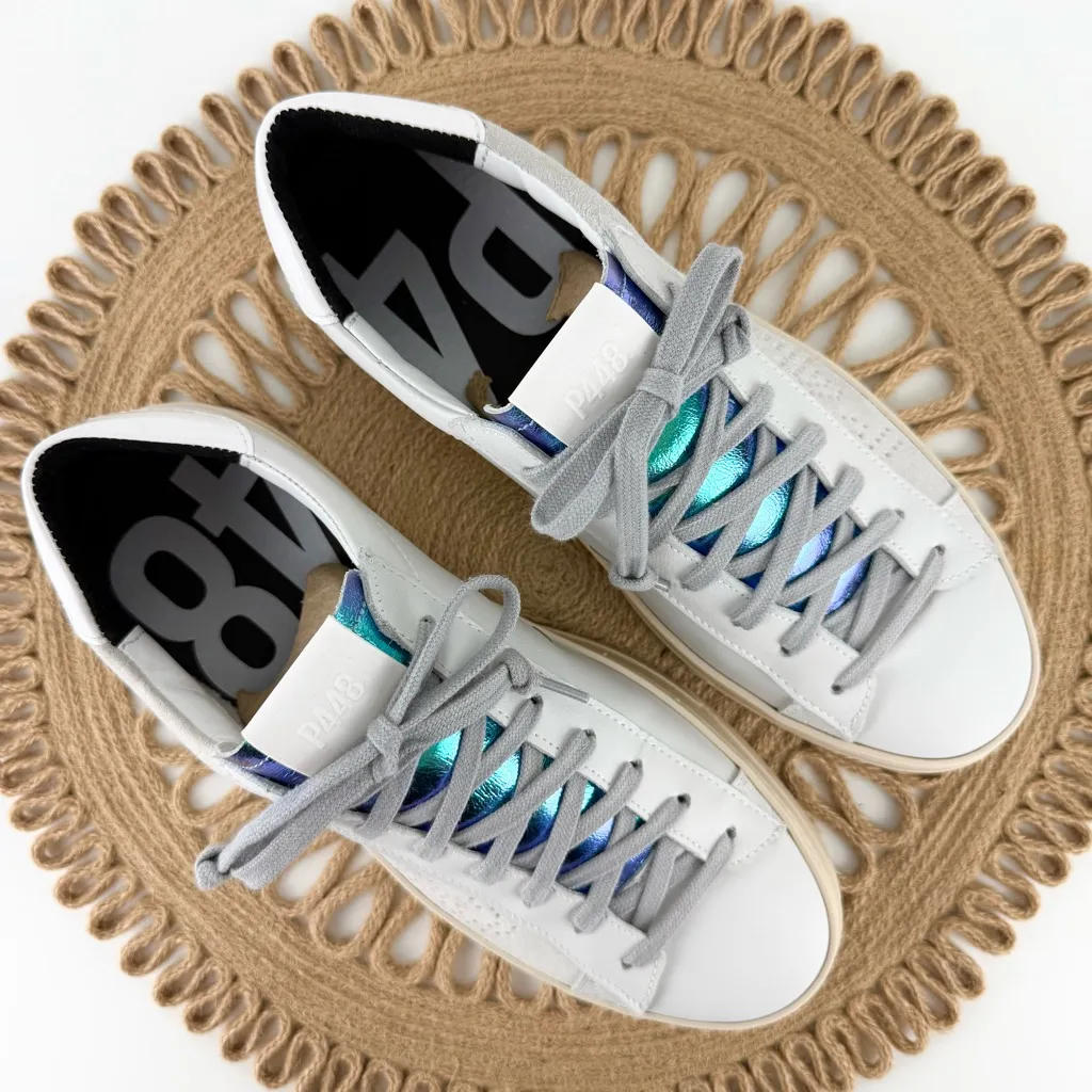 NEW P448 Jack Lined Sneakers White Metallic Women’s Sz 41 - Image 4