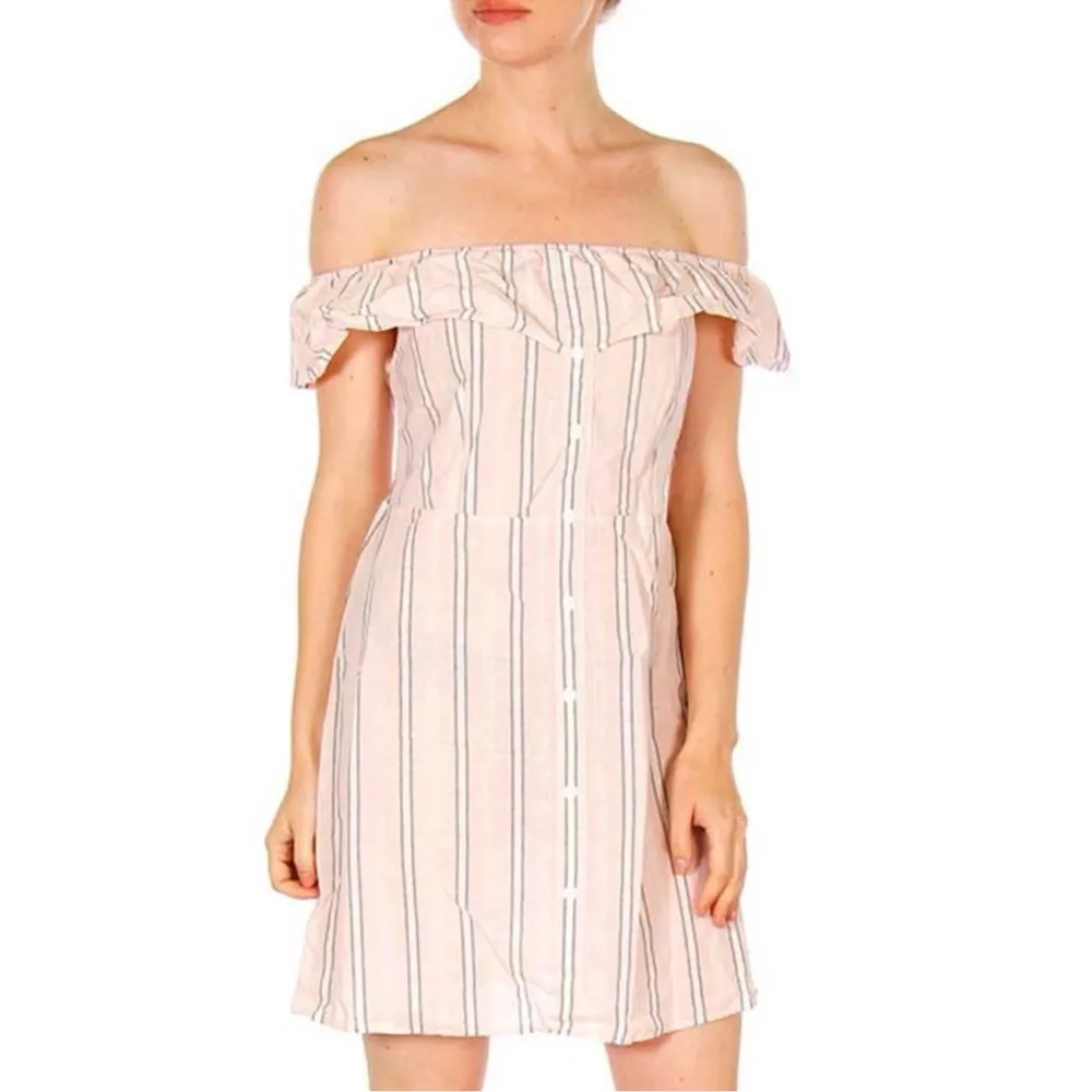 off the shoulder striped dress - Image 2