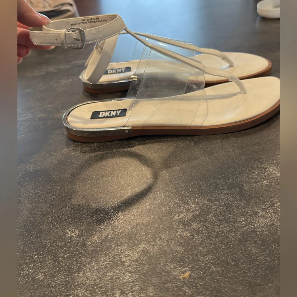 DKNY White and Clear Women's Sandals - Image 2