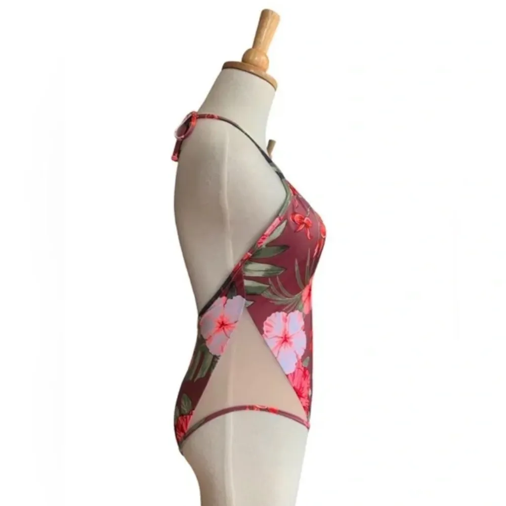 Victoria’s Secret Pink Plunge One Piece Floral Swimsuit With Low Back - Image 3