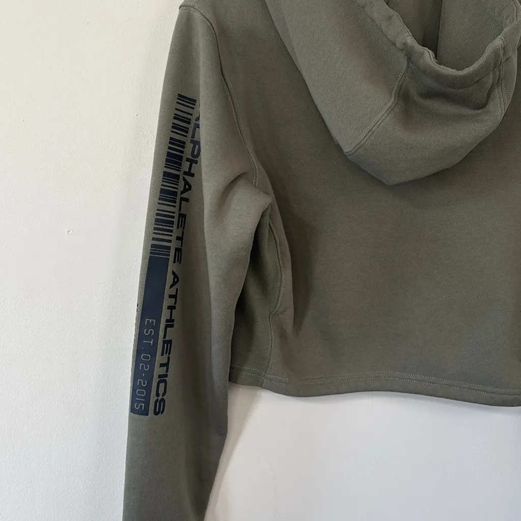 Alphalete Tactical Army Cropped Hoodie Size Medium - Image 9