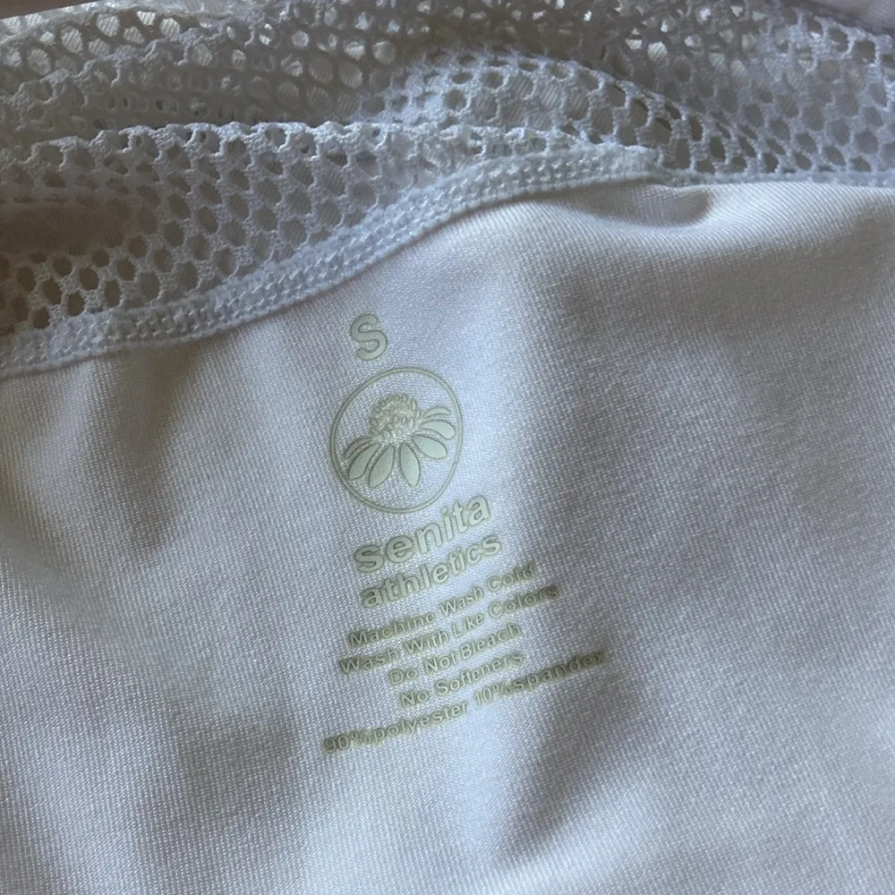 Senita Athletics White Athletic Tank Top Shirt Racerback Mesh Breathable Small - Image 9