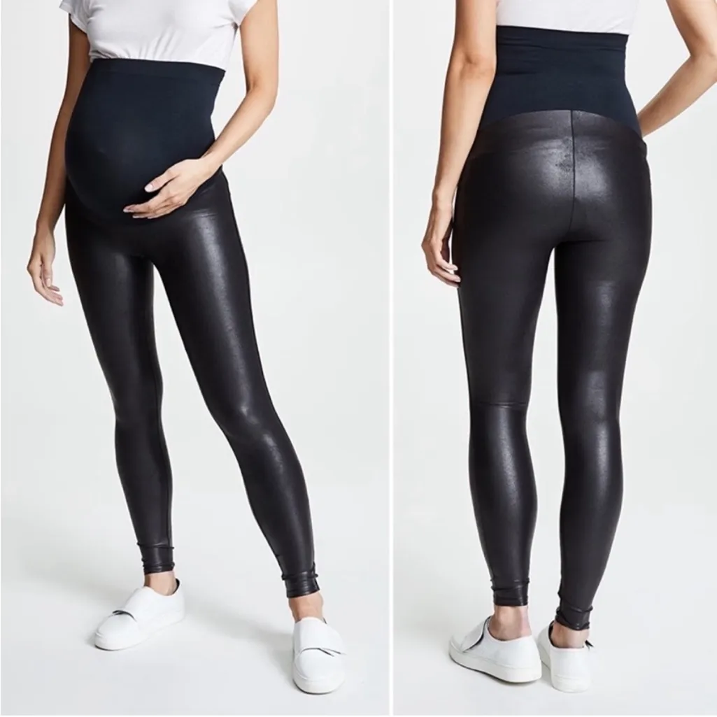 SPANX Mama Maternity Faux Leather High Waisted Leggings
Black Size XS #20201R - Image 2