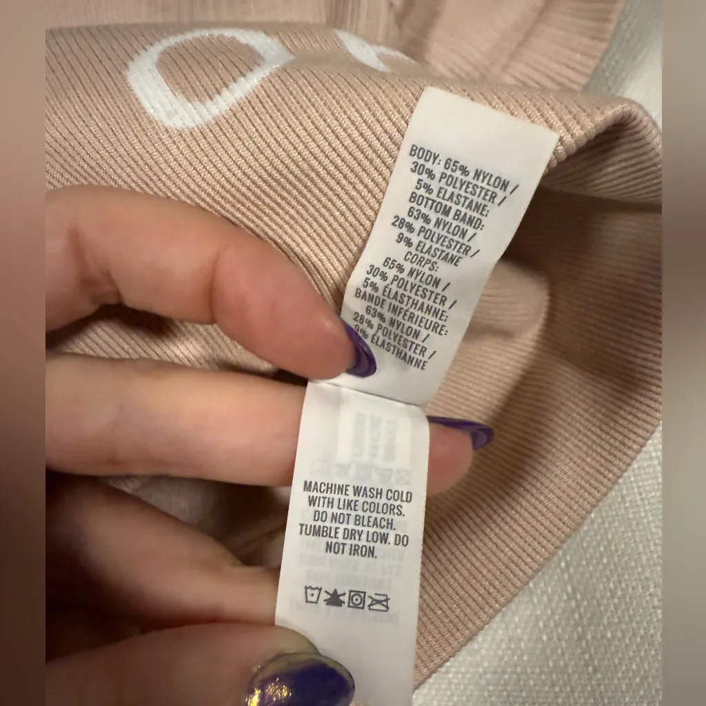 Offline by Aerie OG Groove Crop Top Tee in Neutral Blush Size Large Pink - Image 7