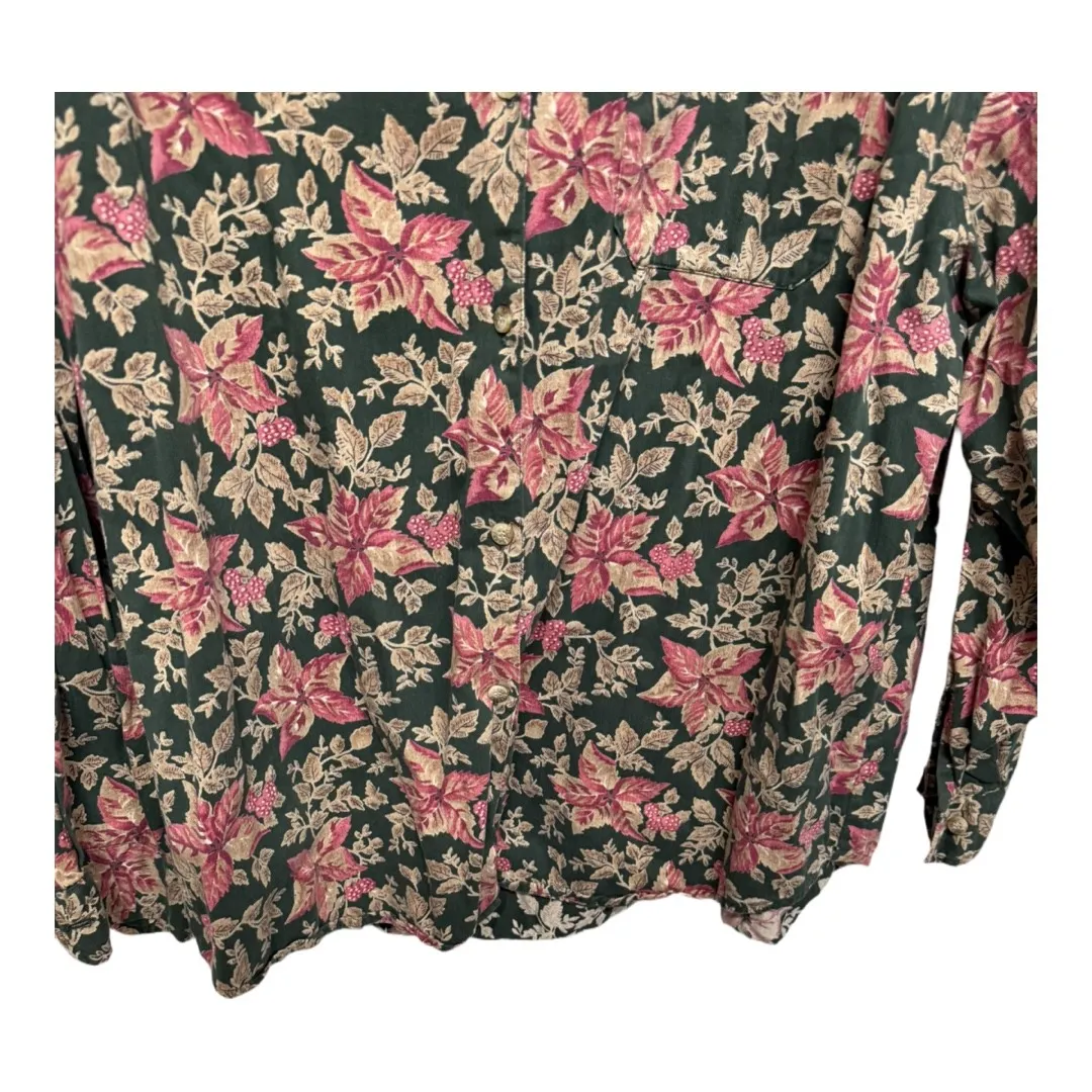Vintage Faded Glory Western Floral Button Up Women's Long Sleeve 100% Cotton XL - Image 3