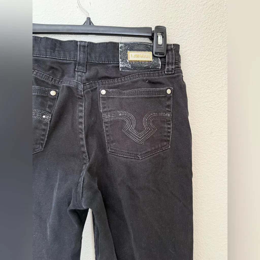 Vintage Lawman Black Denim High Waist Jeans, Size 7 - Image 5